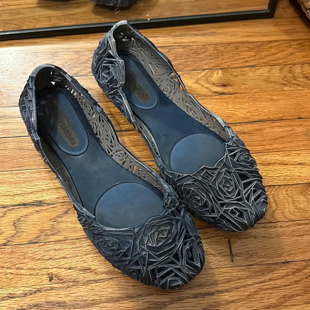 Melissa Campana Women's Blue Water Summer Flats shoes